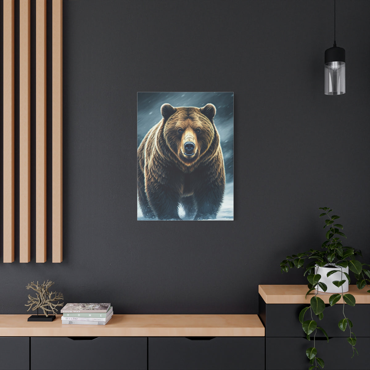 Snowy Landscape Grizzly Bear Wall Art & Canvas Prints
