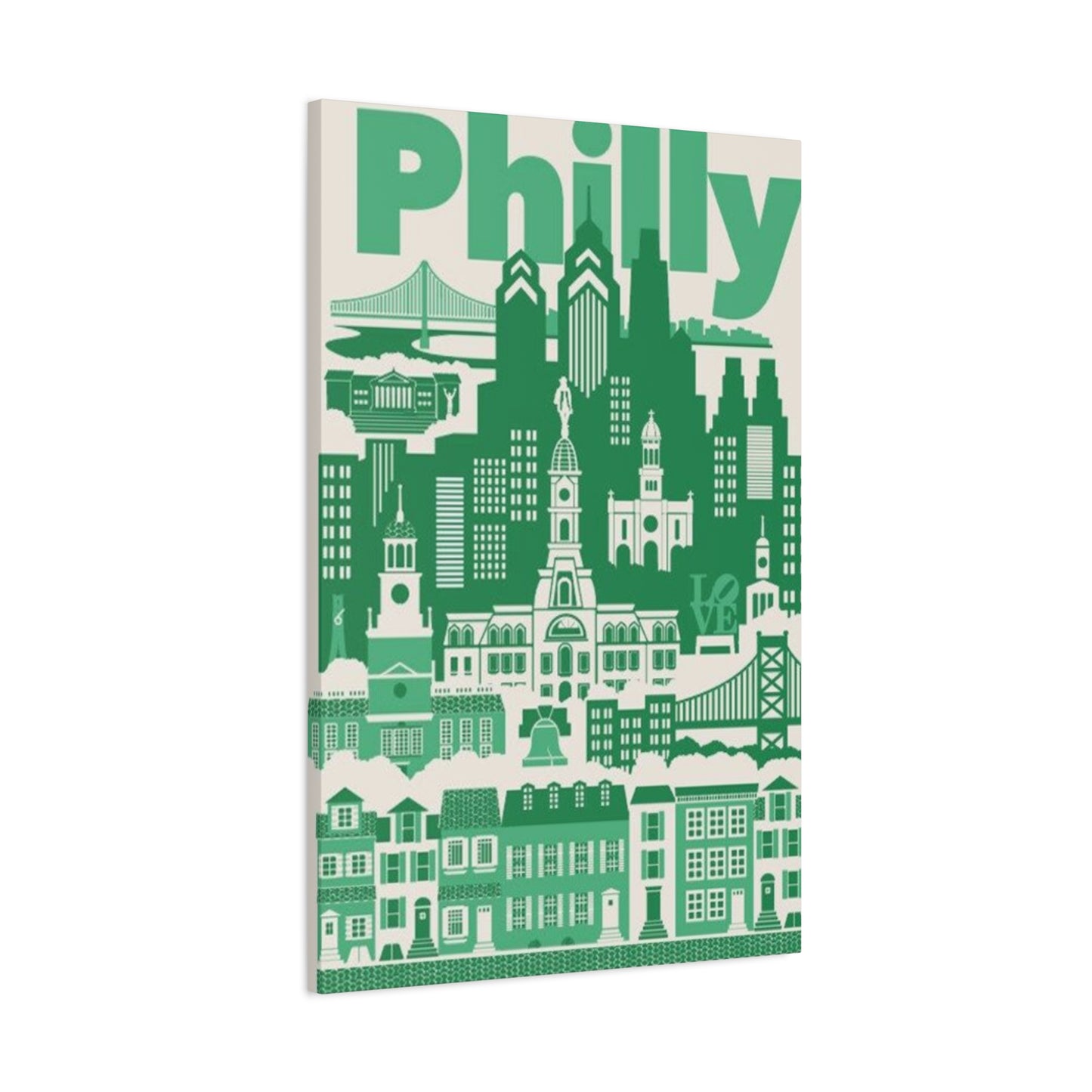 Green Philadelphia Poster Wall Art & Canvas Prints