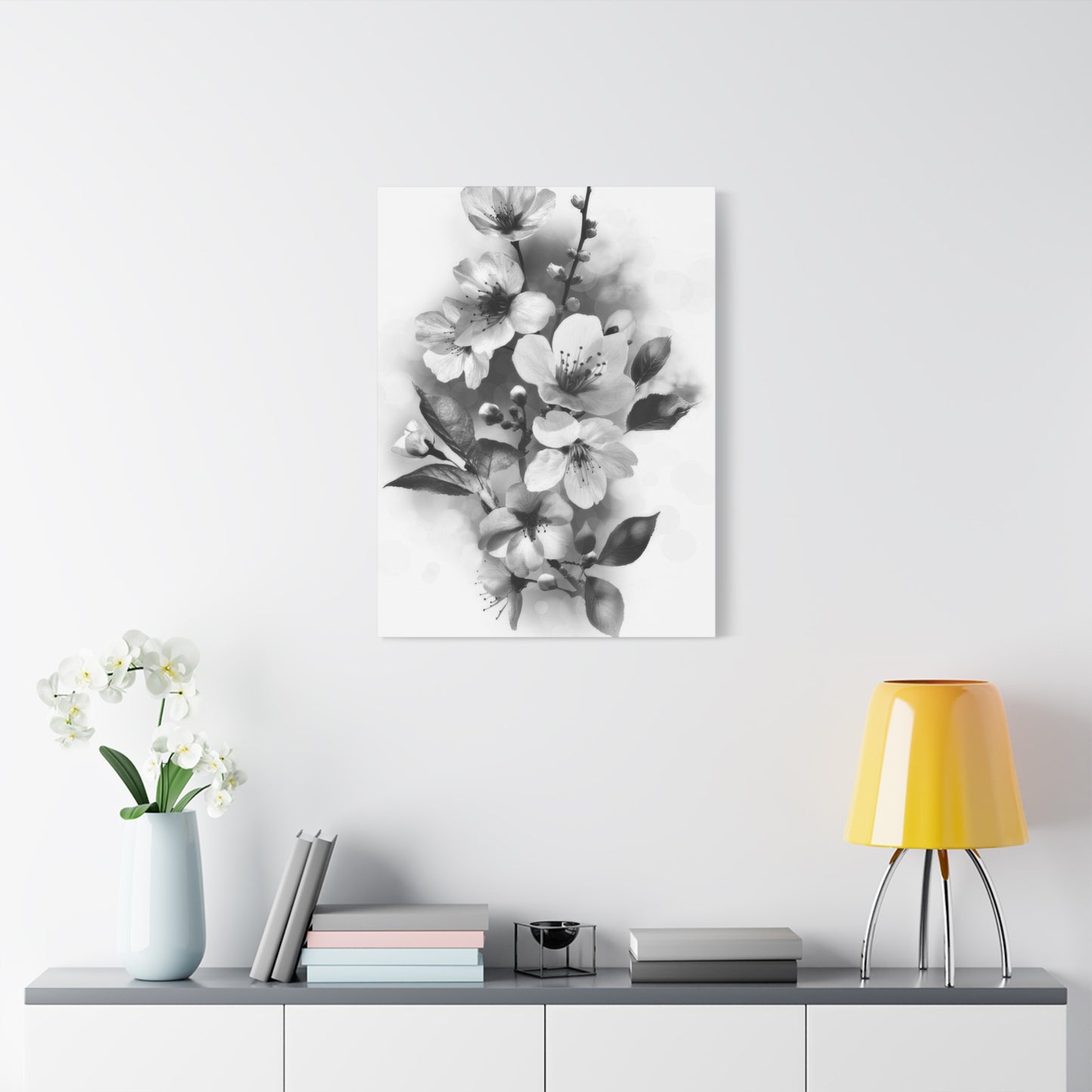 Flowers Grey Wall Art & Canvas Prints