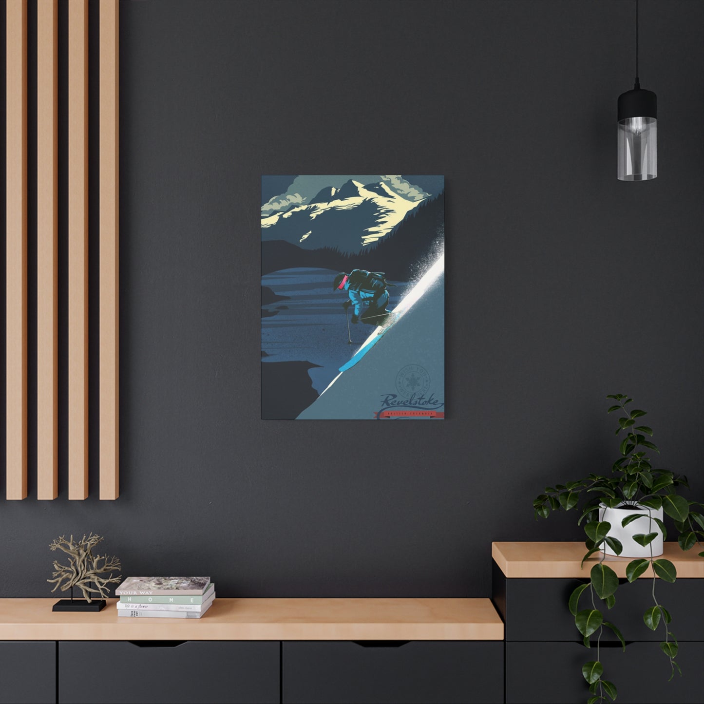Skiing At Night Poster Wall Art & Canvas Prints