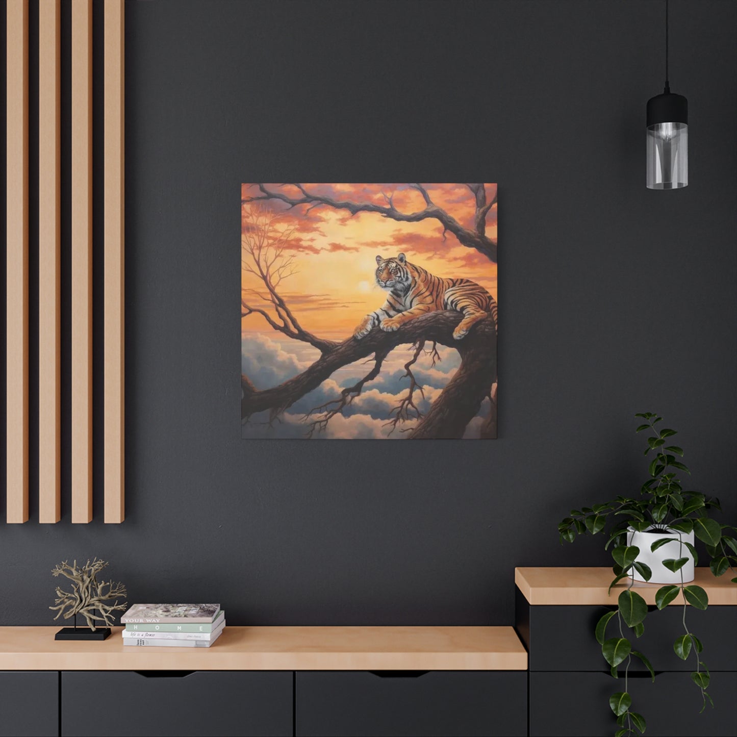 Tiger On Branch Wall Art & Canvas Prints