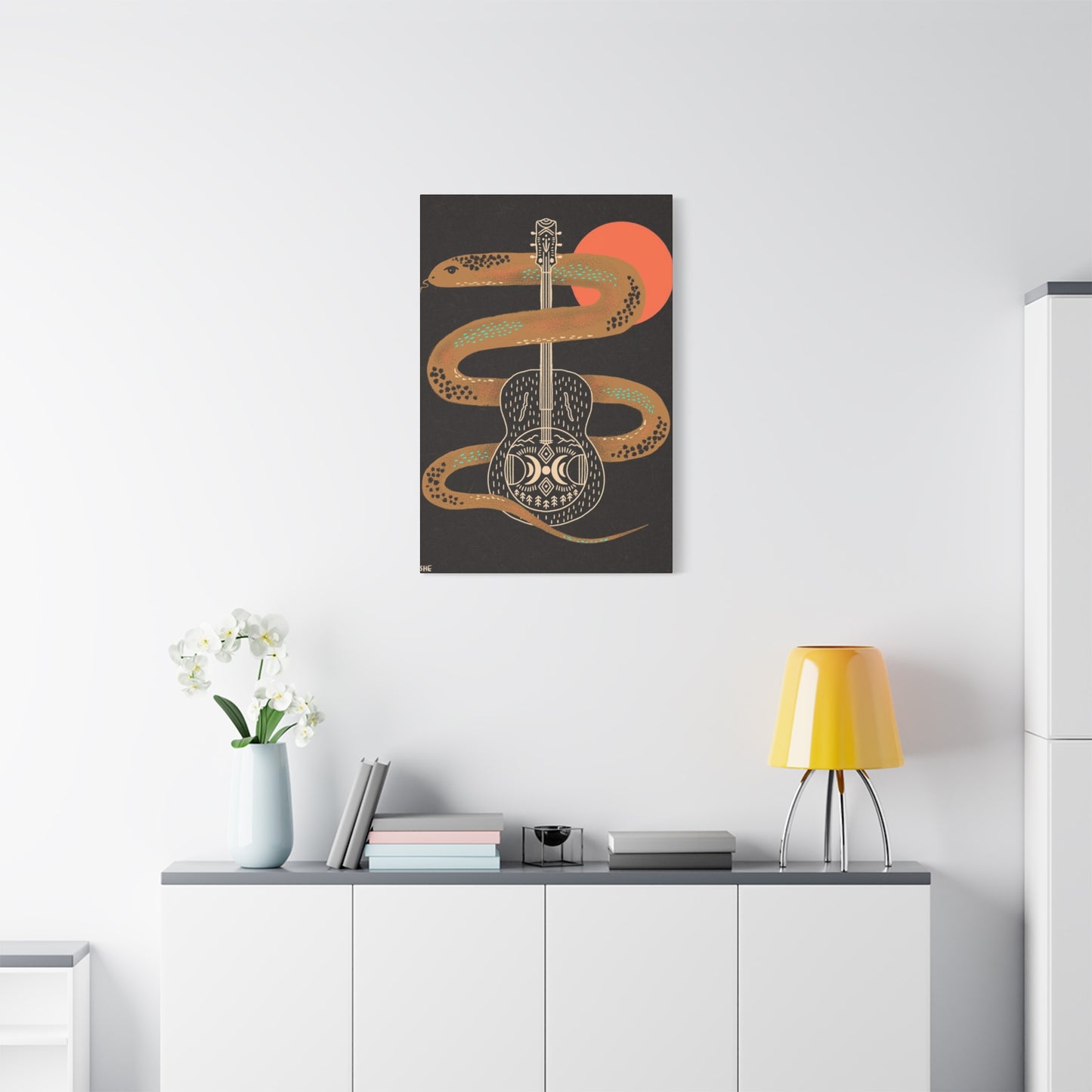 Snake And Guitar Wall Art & Canvas Prints
