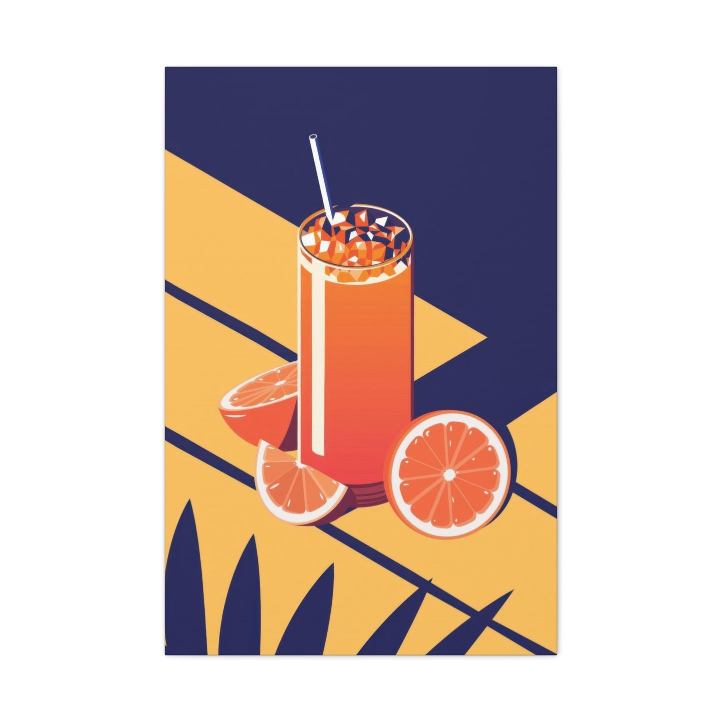 Orange Juice Blue Yellow Wall Art & Canvas Prints
