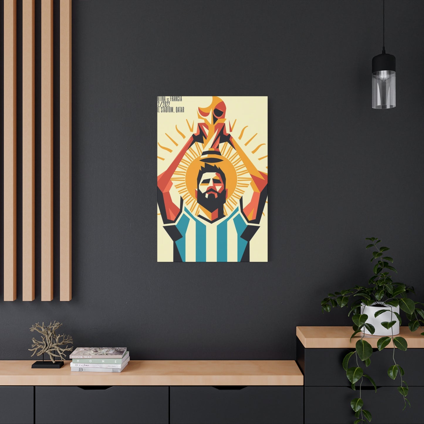 Messi Holding Cup Wall Art & Canvas Prints