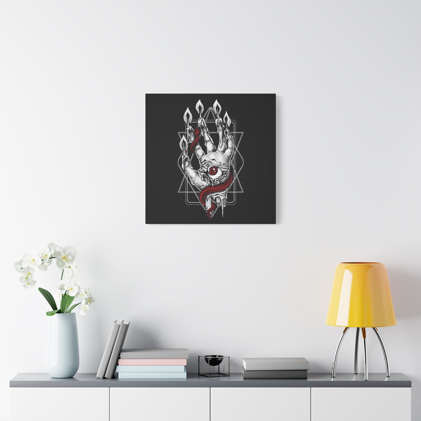 Snake On Scary Hand Wall Art & Canvas Prints