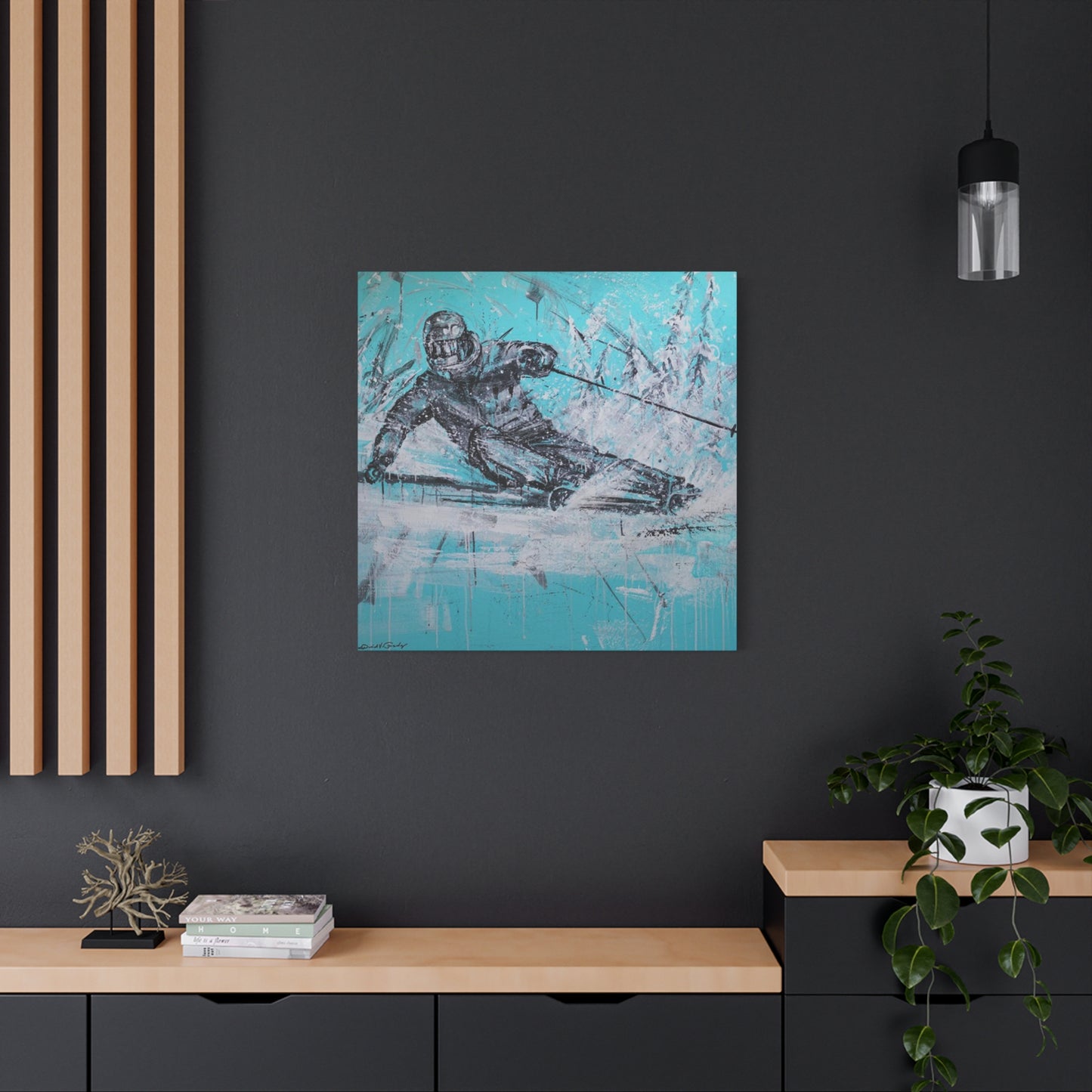 Skiing In White Snow Poster Wall Art & Canvas Prints