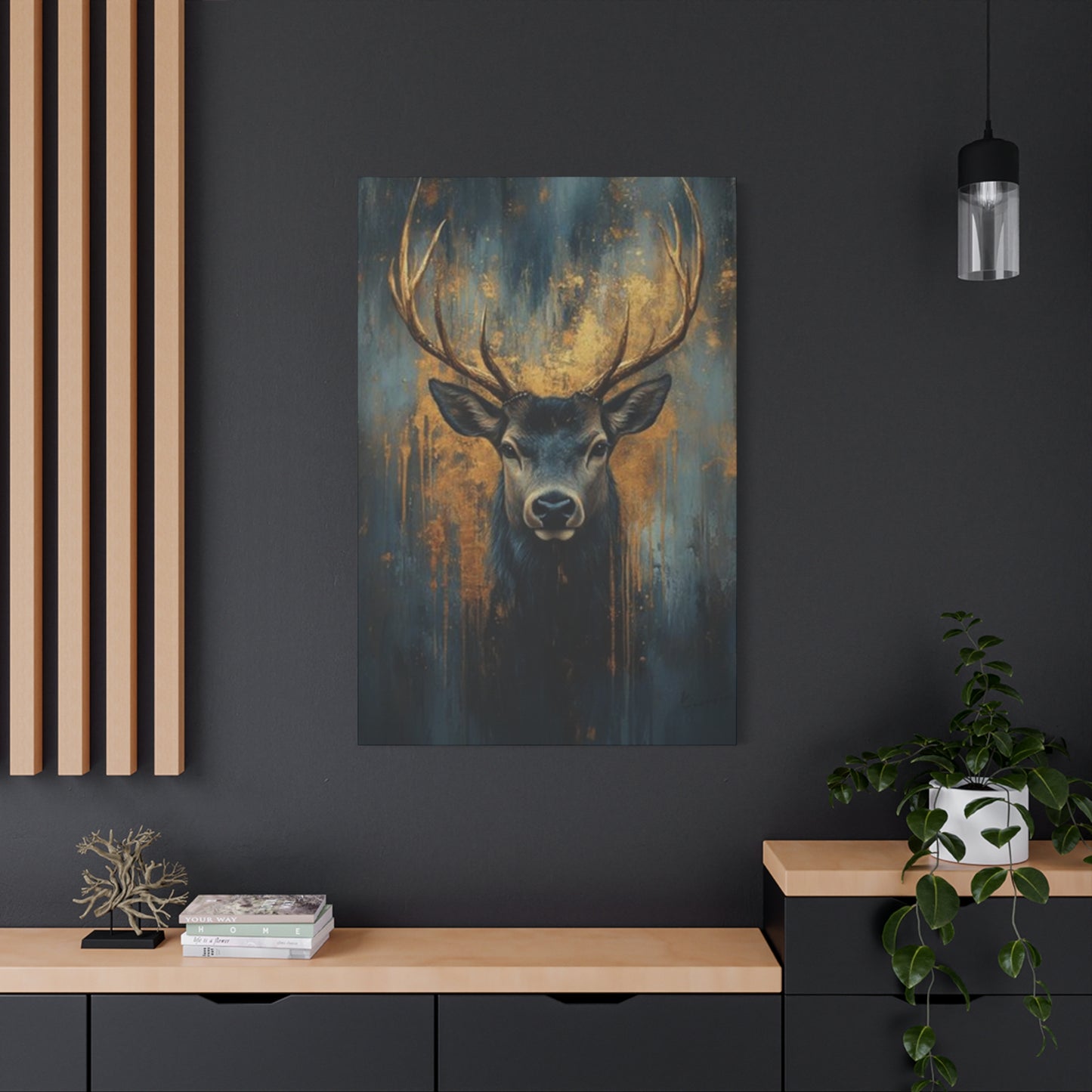 Golden Canvas Reindeer Wall Art & Canvas Prints