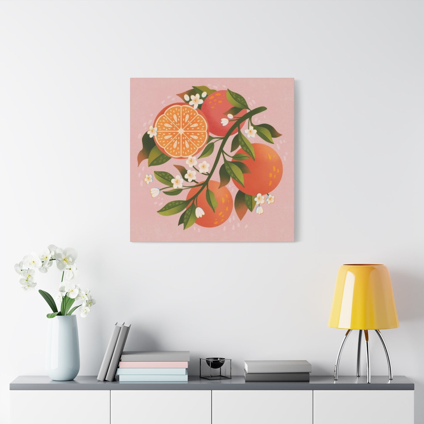 Oranges Pink BG Wall Art & Canvas Prints