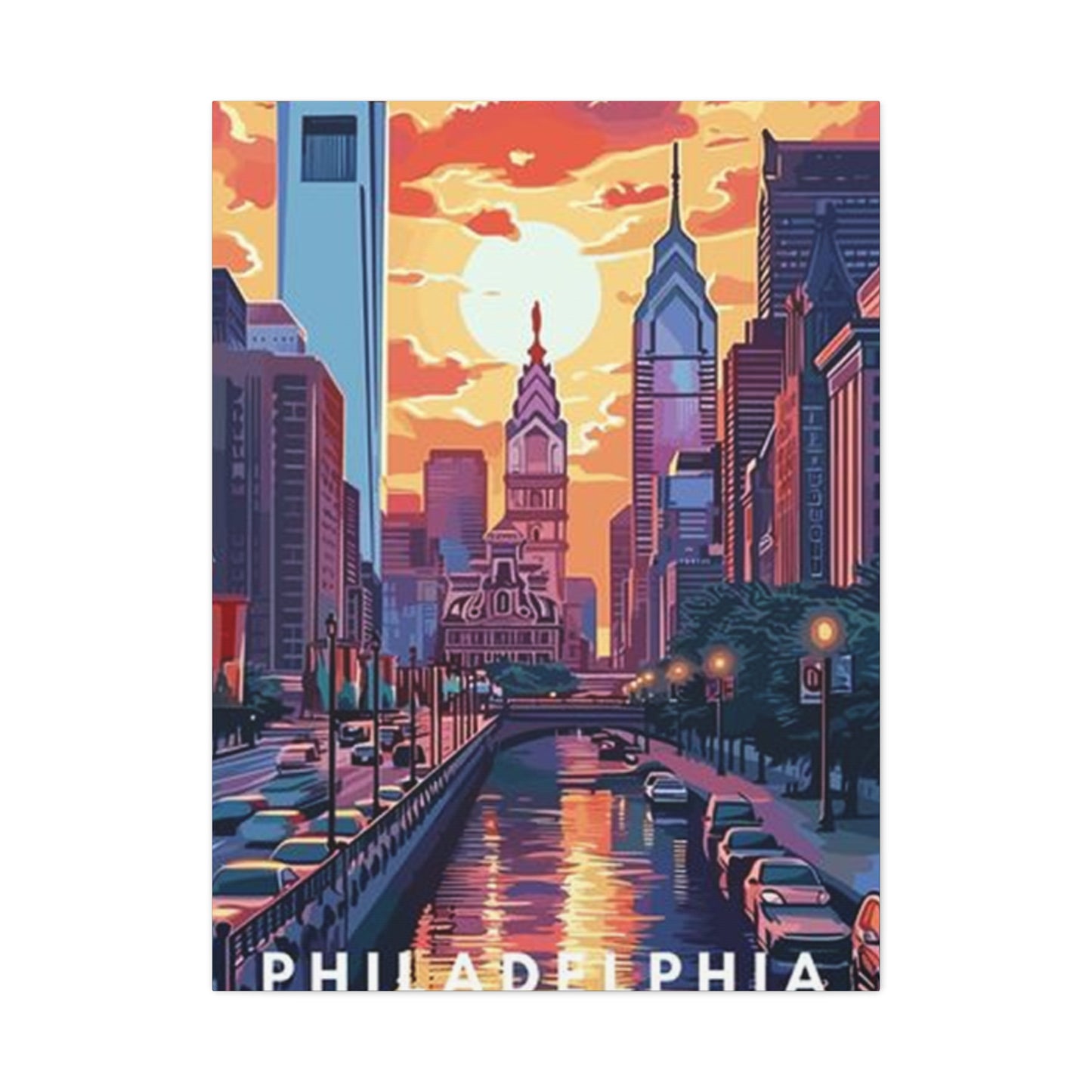 Sunset Of Philadelphia Wall Art & Canvas Prints