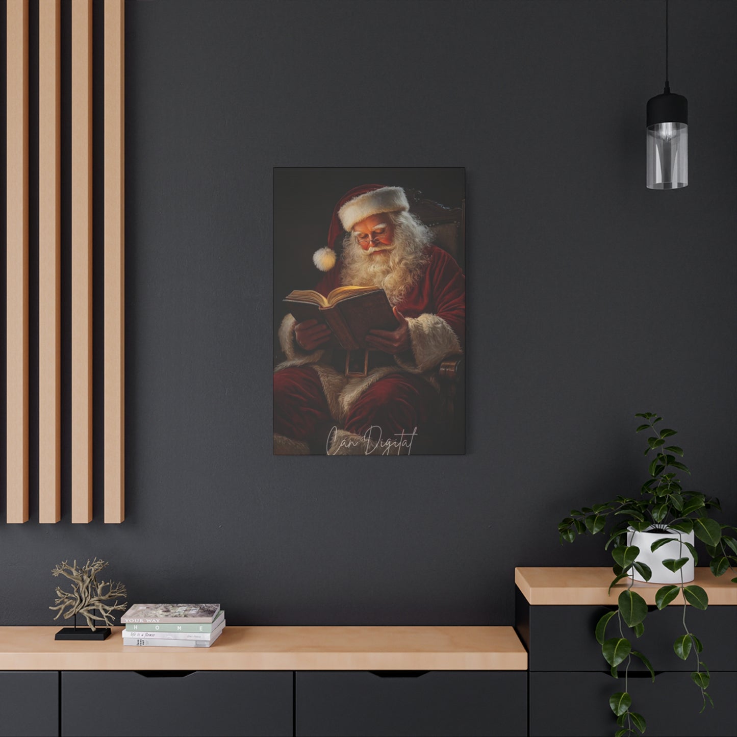 Santa Claus Reading Wall Art & Canvas Prints