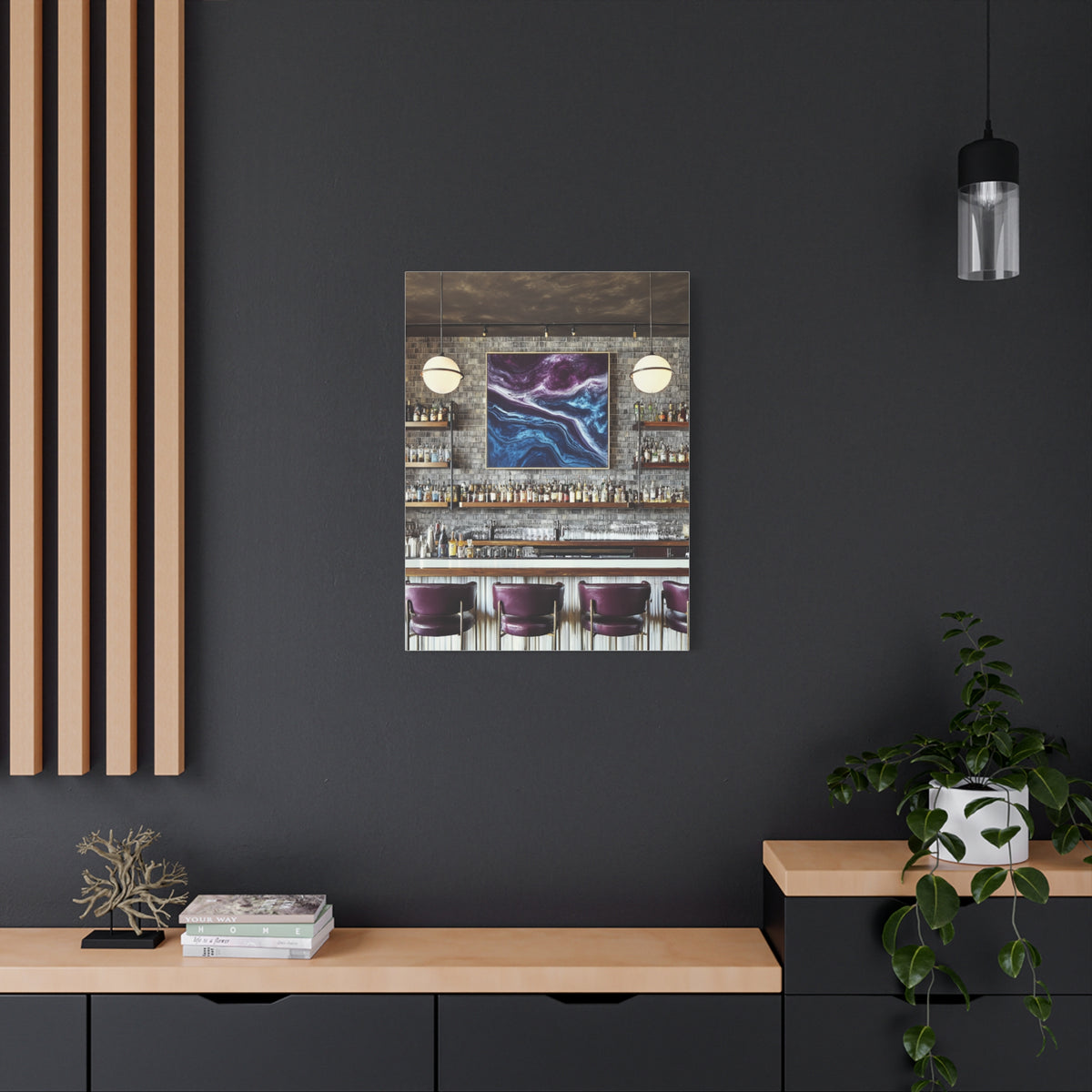 Moody Abstract Luxury Cocktail Bar Wall Art & Canvas Print