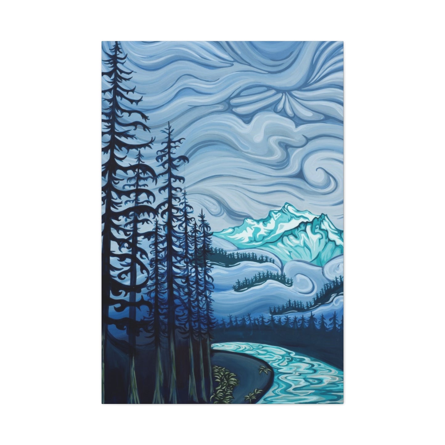 Forest Blue Swirly Sky Wall Art & Canvas Prints