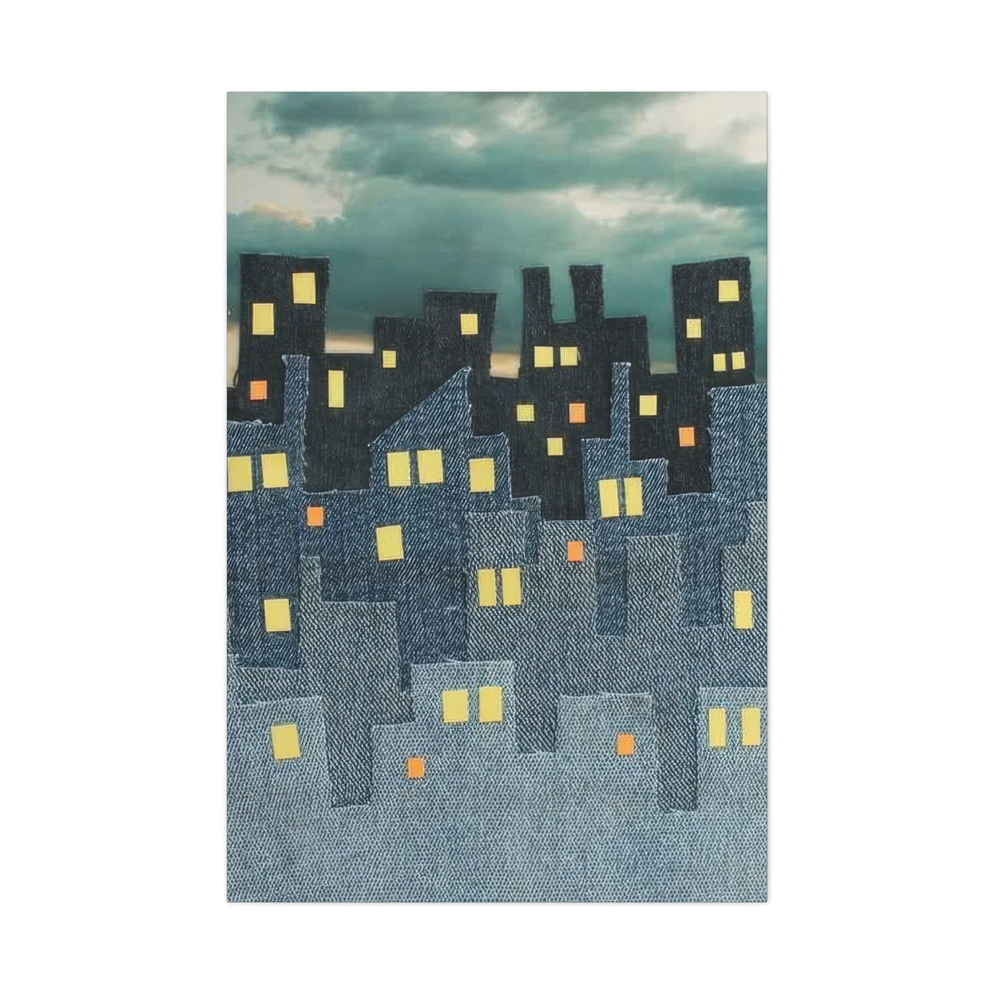 Denim Night Cityscape Wall Art & Canvas Prints