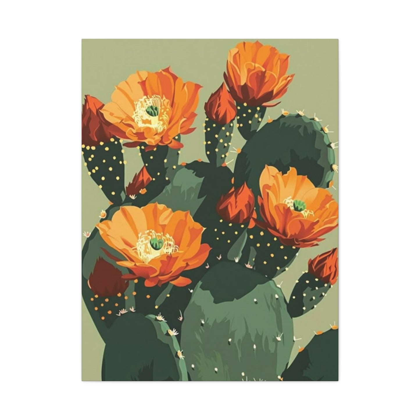Flower On Cactus Wall Art & Canvas Prints