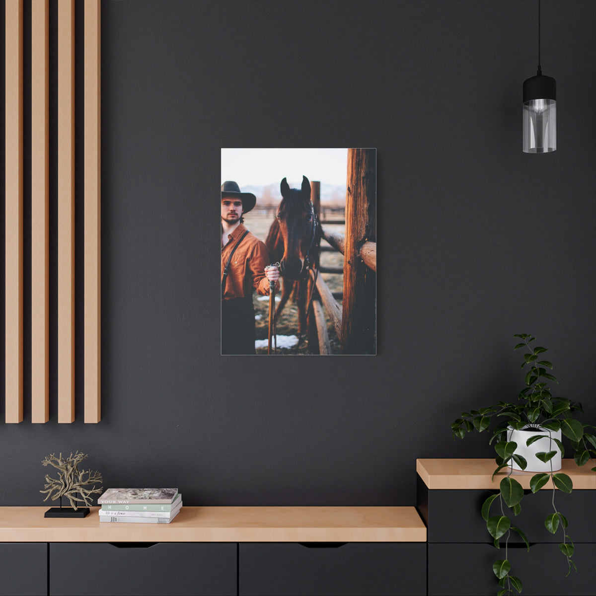 Ranch Fence Cowboy Wall Art & Canvas Print