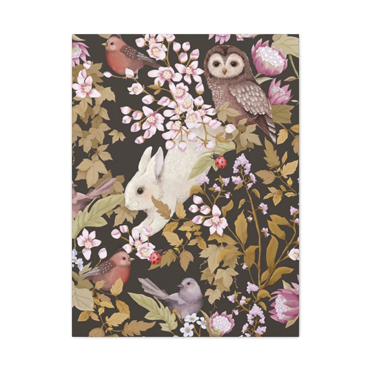 Rabbit With Birds Wall Art & Canvas Prints