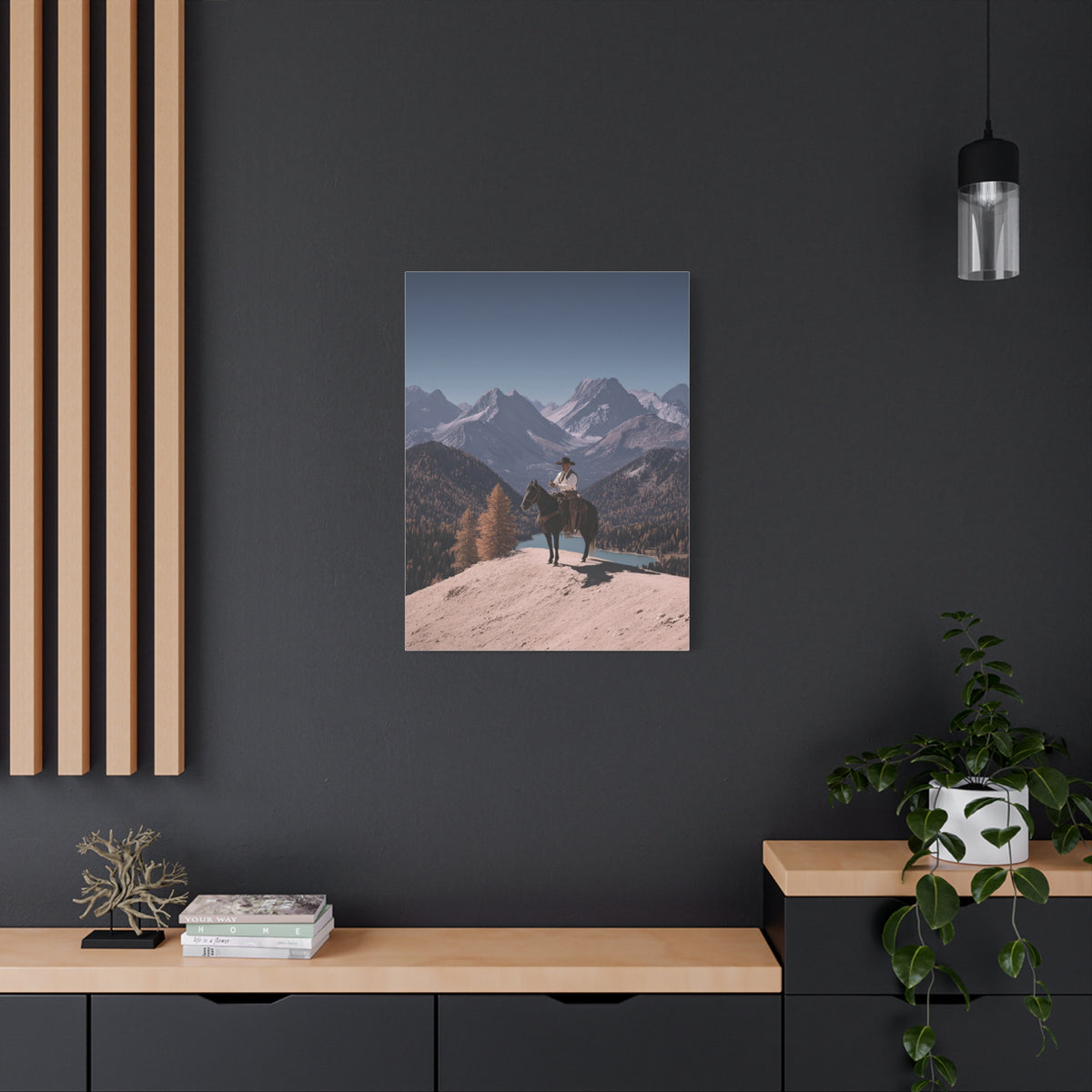 Mountain Overlook Cowboy Wall Art & Canvas Print