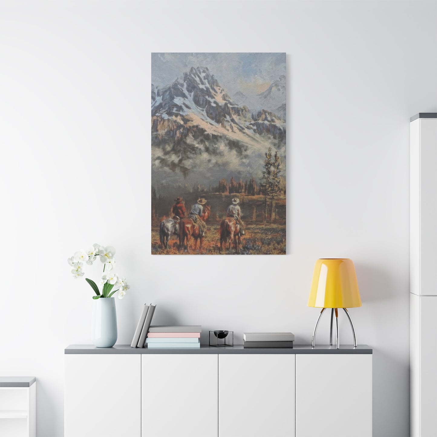 Cowboy Mountain In Background Wall Art & Canvas Prints