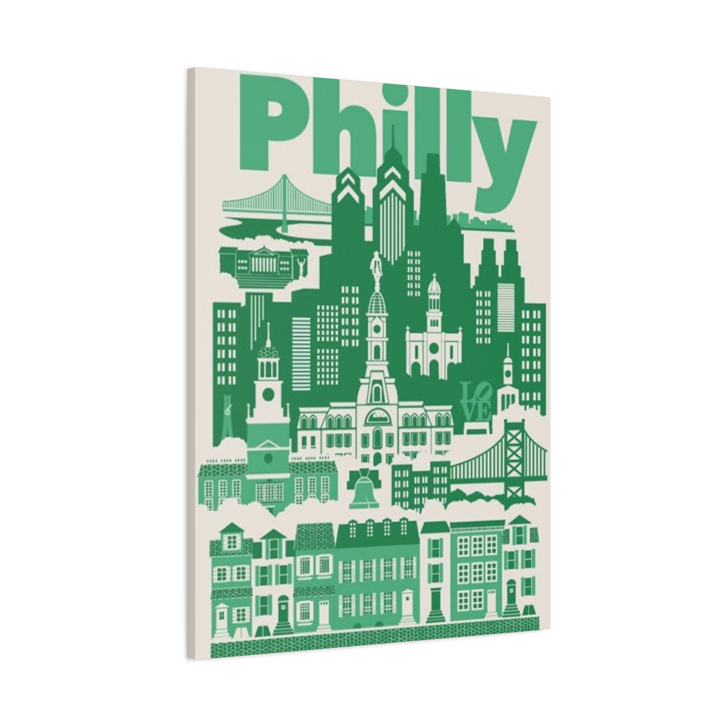 Green Philadelphia Poster Wall Art & Canvas Prints