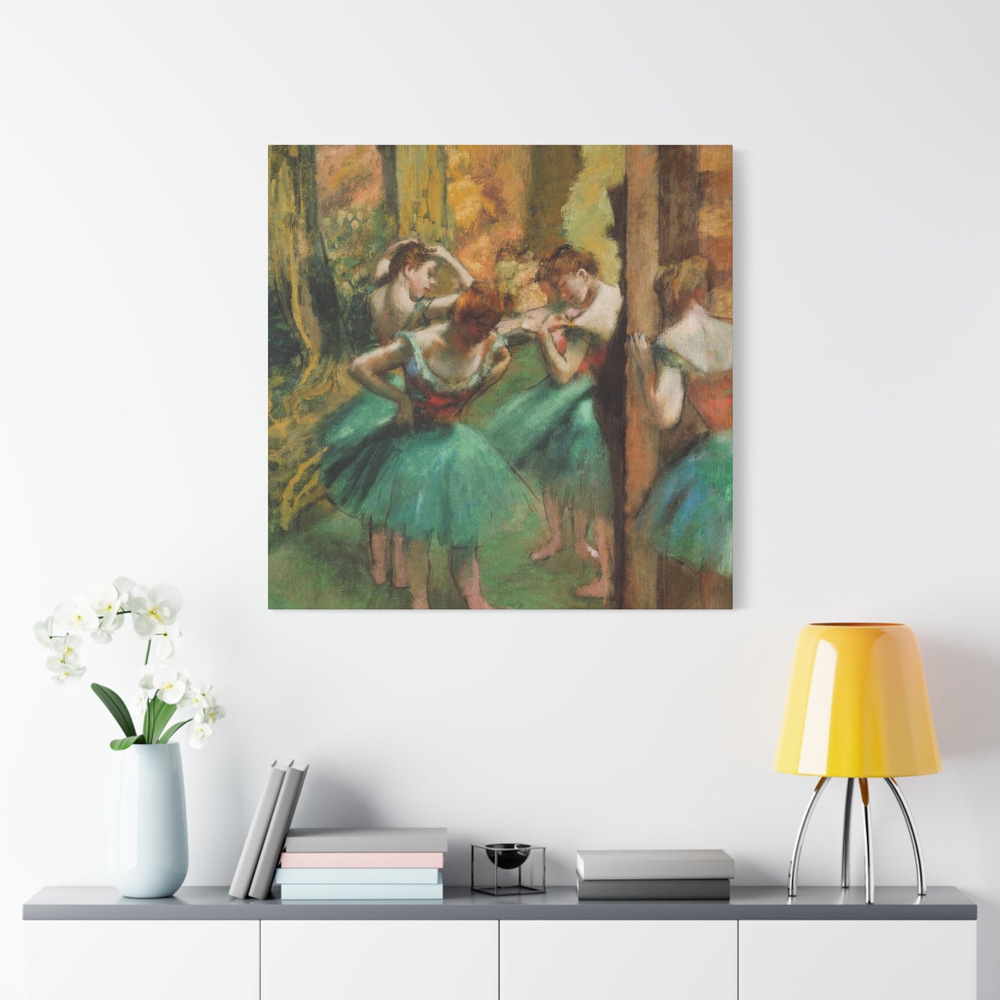 Dancer Pink and Green Impressionism Wall Art & Canvas Prints