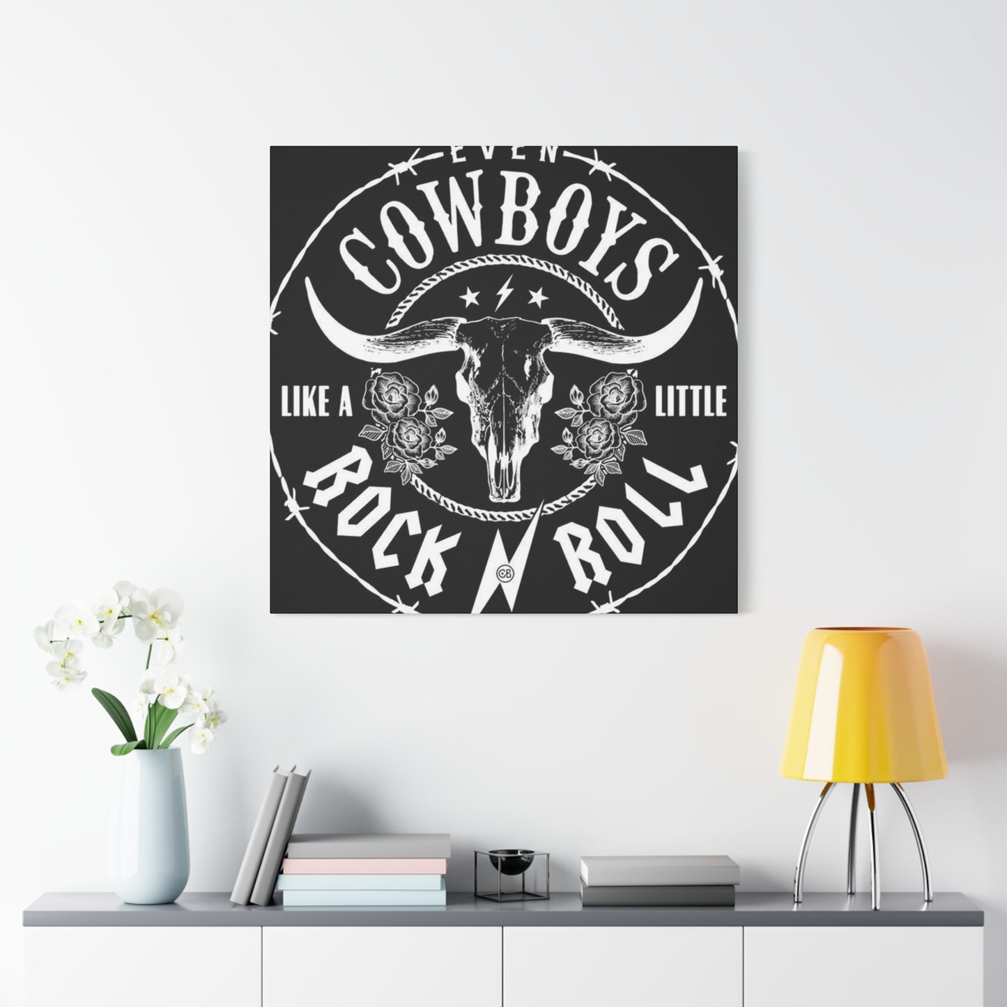 Cowboy Rock N Roll Poster Wall Art & Canvas Prints