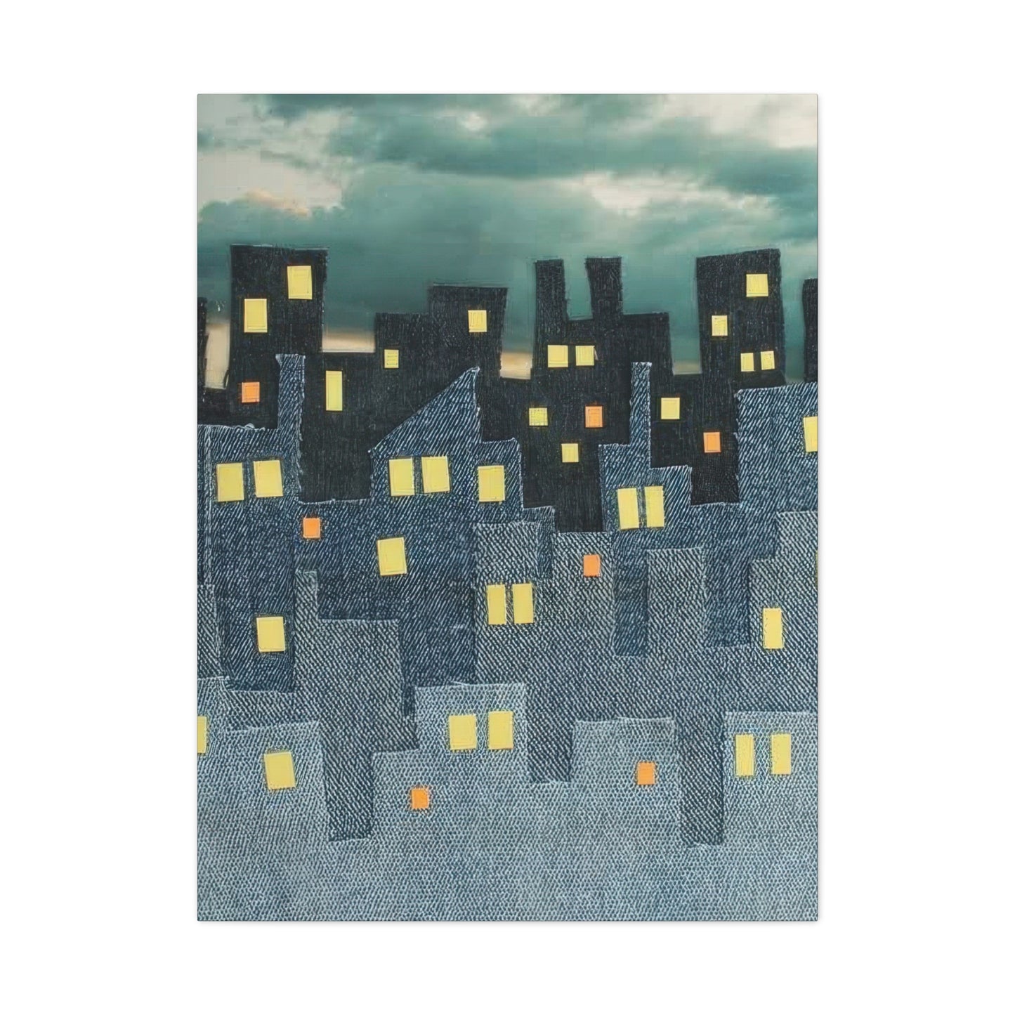 Denim Night Cityscape Wall Art & Canvas Prints
