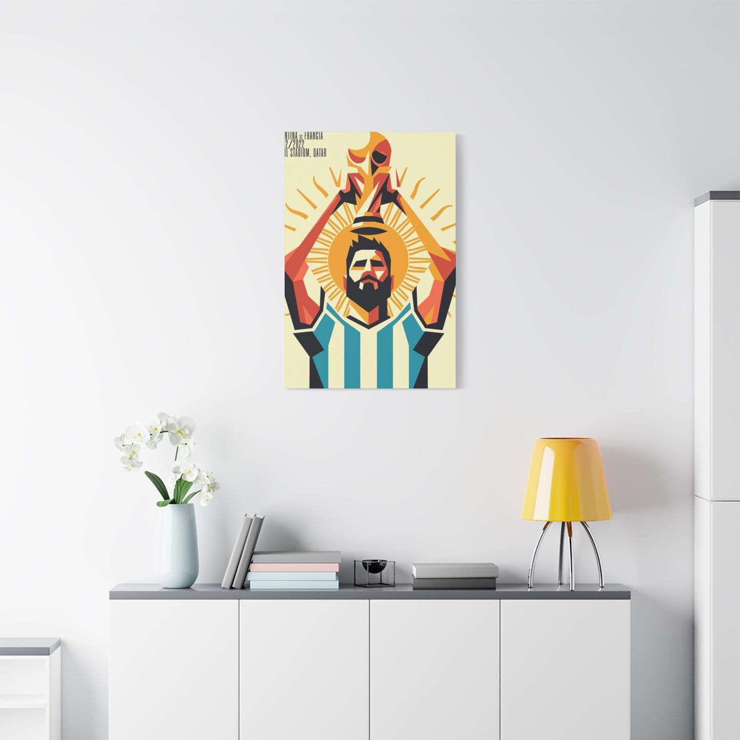 Messi Holding Cup Wall Art & Canvas Prints
