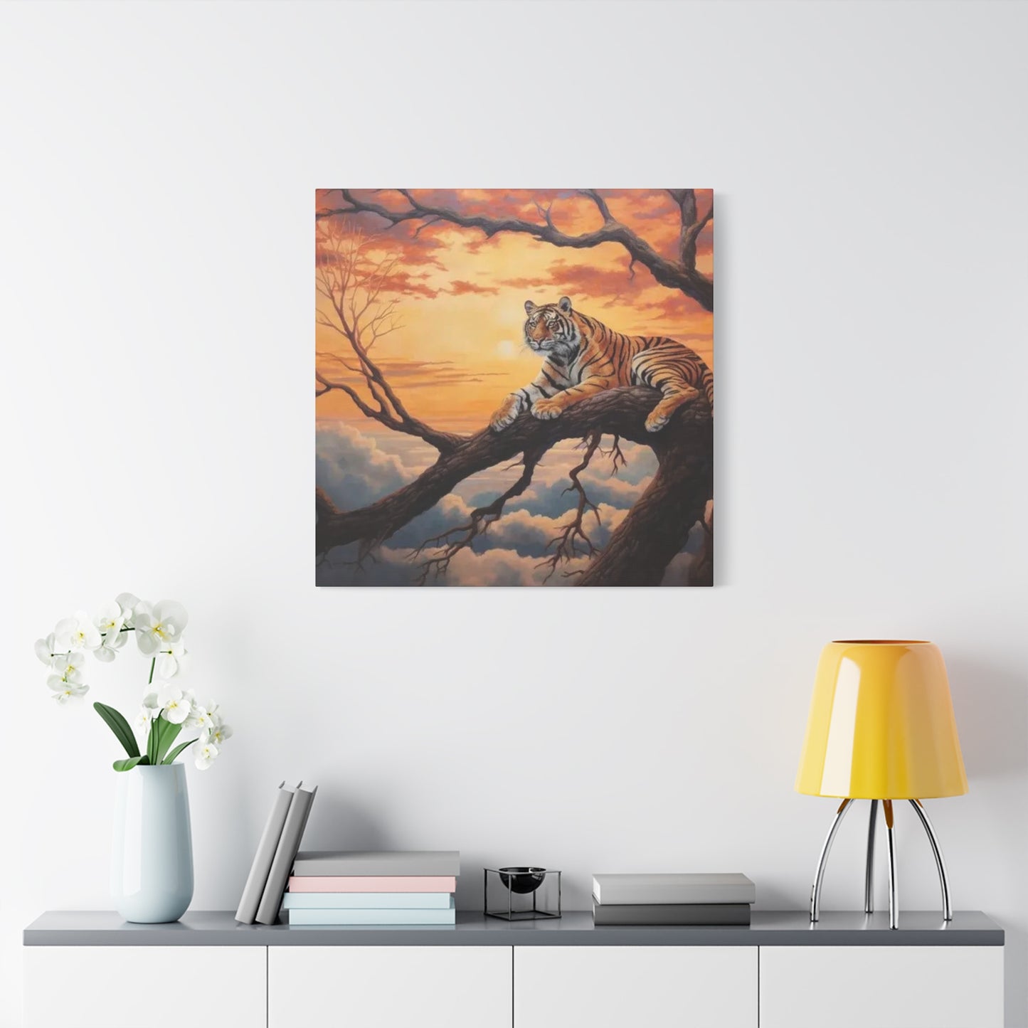 Tiger On Branch Wall Art & Canvas Prints