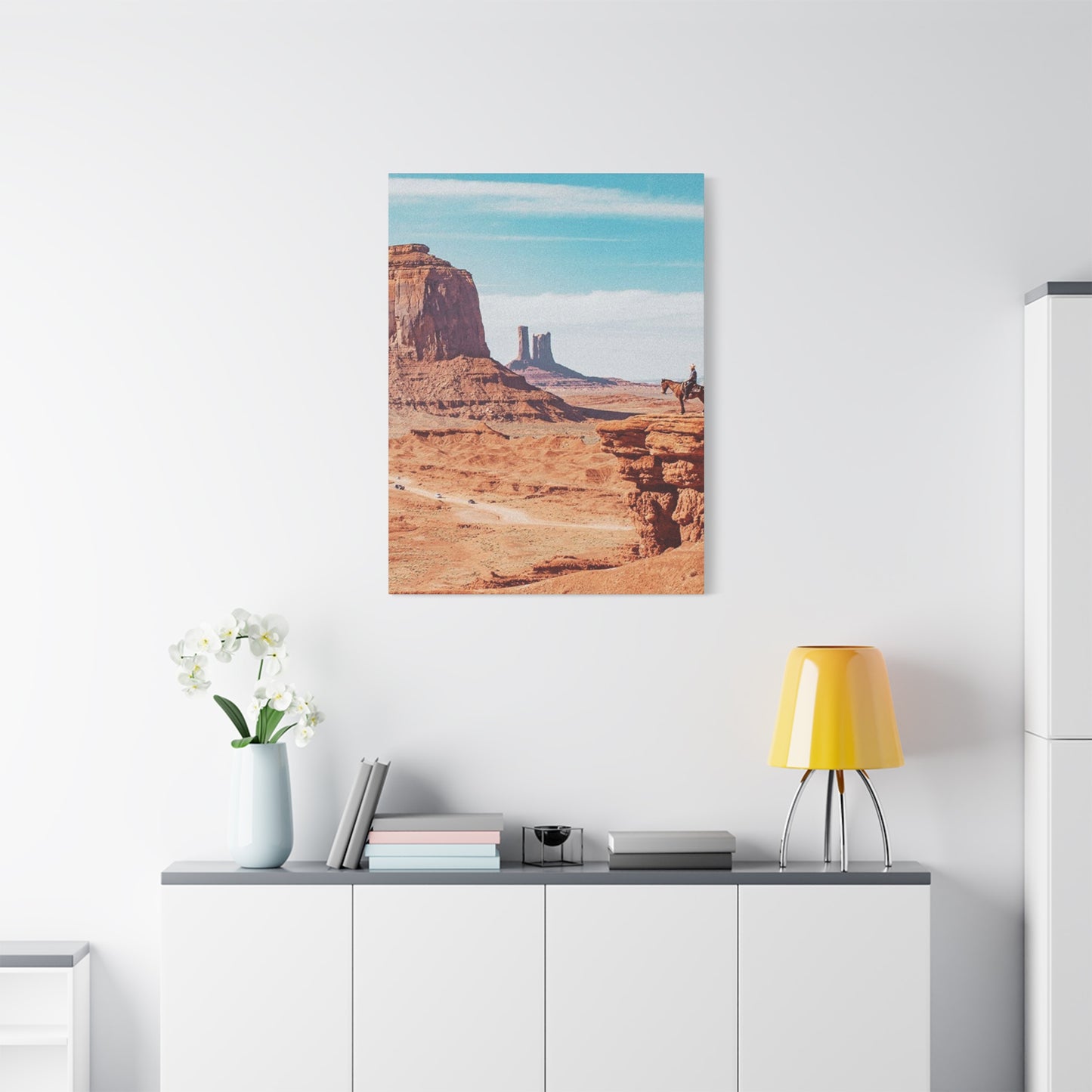 Cowboy In Grand Canyon Of Arizona Wall Art & Canvas Prints