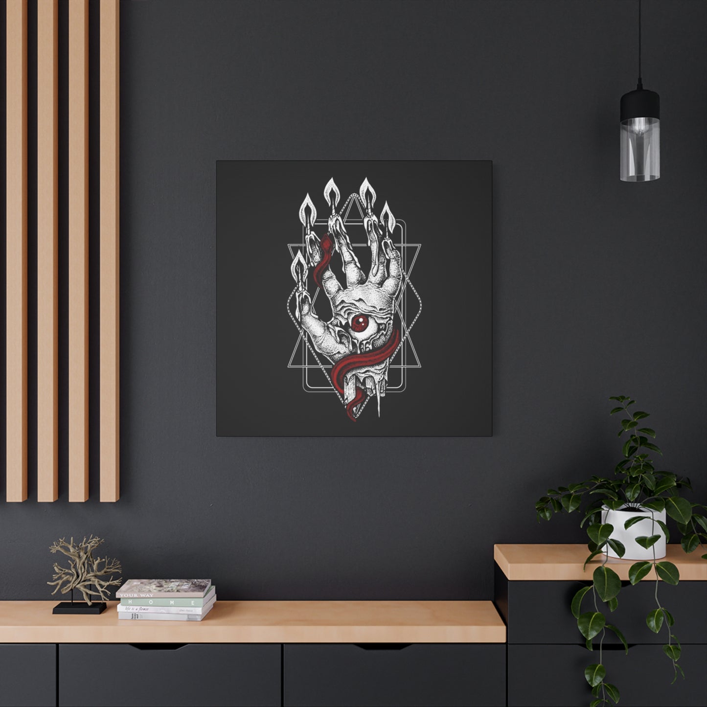 Snake On Scary Hand Wall Art & Canvas Prints