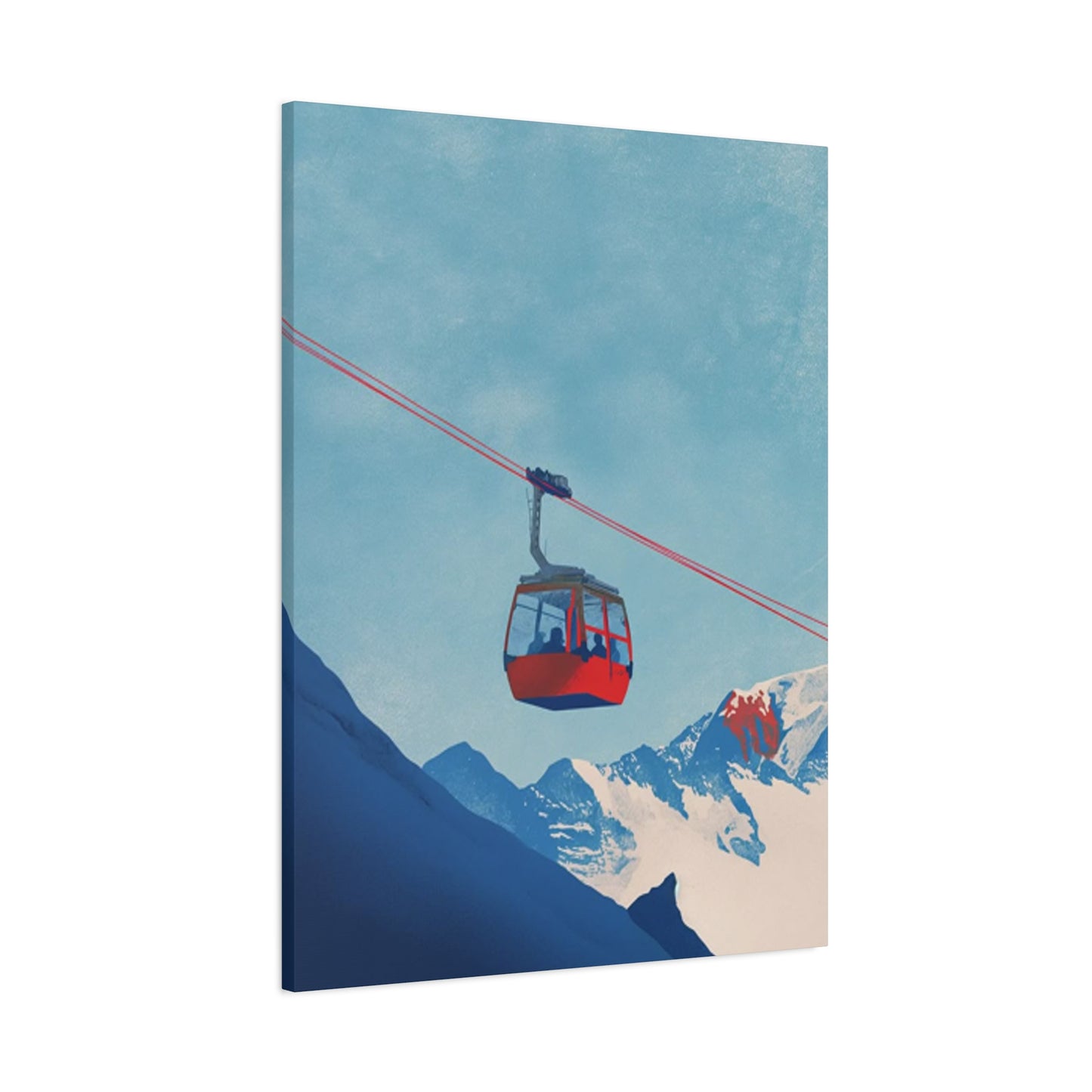 Red Cable Car In Mountain Wall Art & Canvas Prints