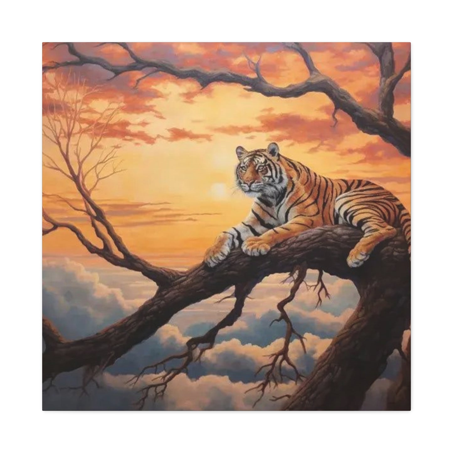 Tiger On Branch Wall Art & Canvas Prints