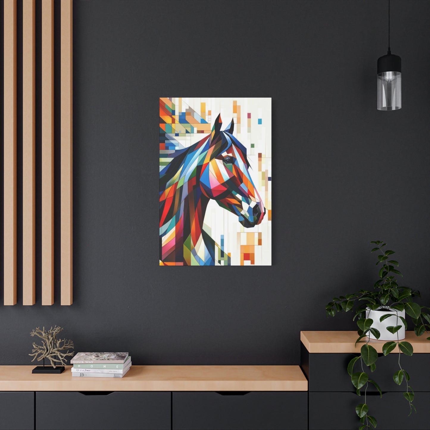 Horse Colorful Cubism Wall Art & Canvas Prints