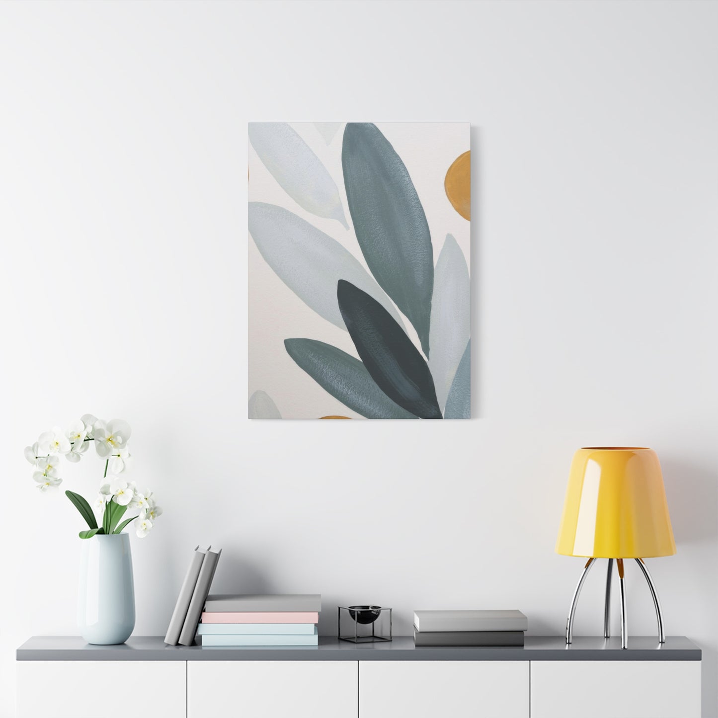 Grey Leaves Deco Wall Art & Canvas Prints