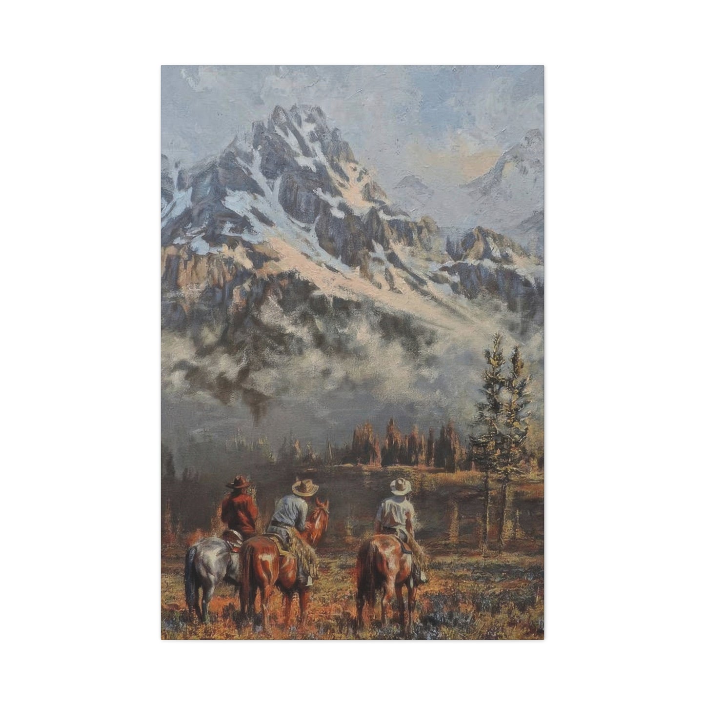 Cowboy Mountain In Background Wall Art & Canvas Prints