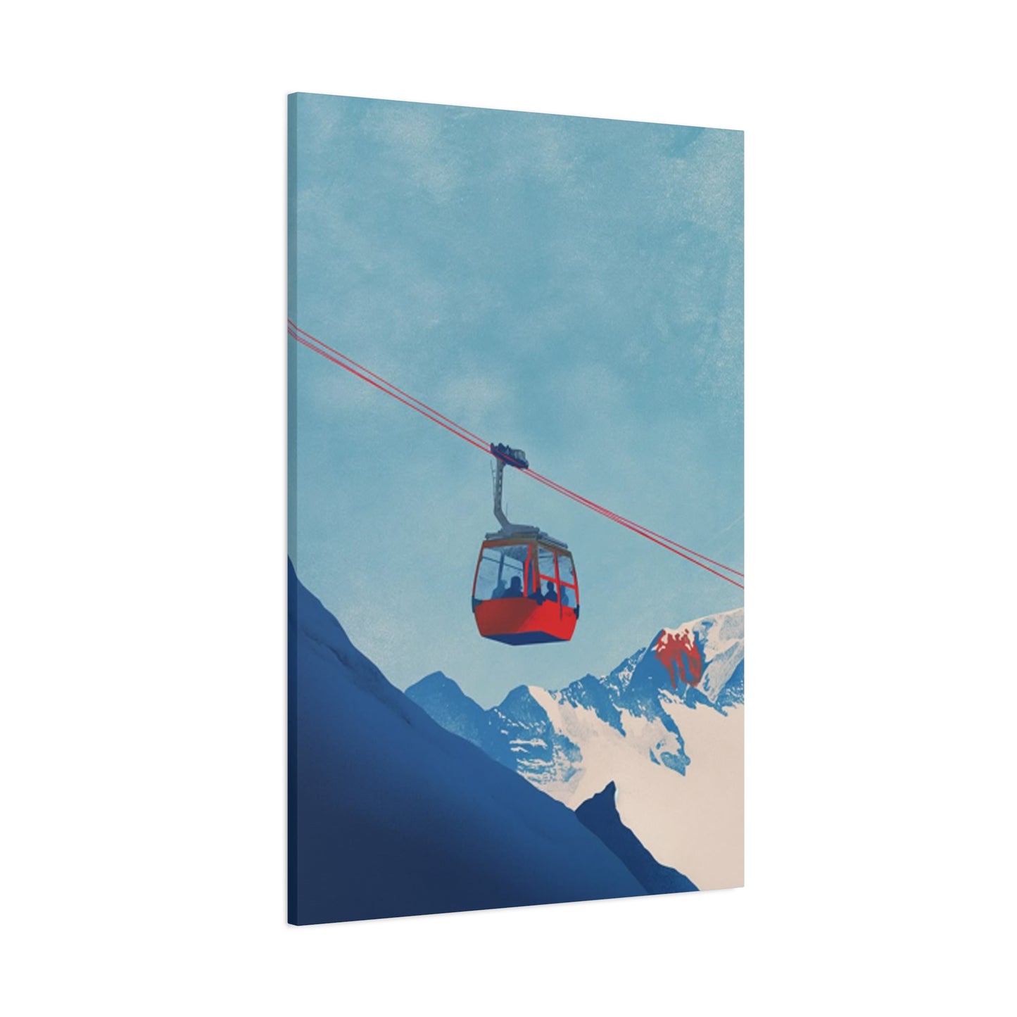 Red Cable Car In Mountain Wall Art & Canvas Prints