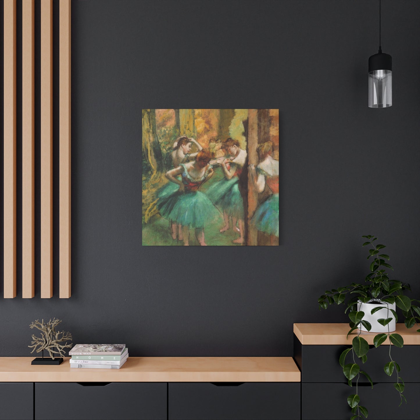 Dancer Pink and Green Impressionism Wall Art & Canvas Prints