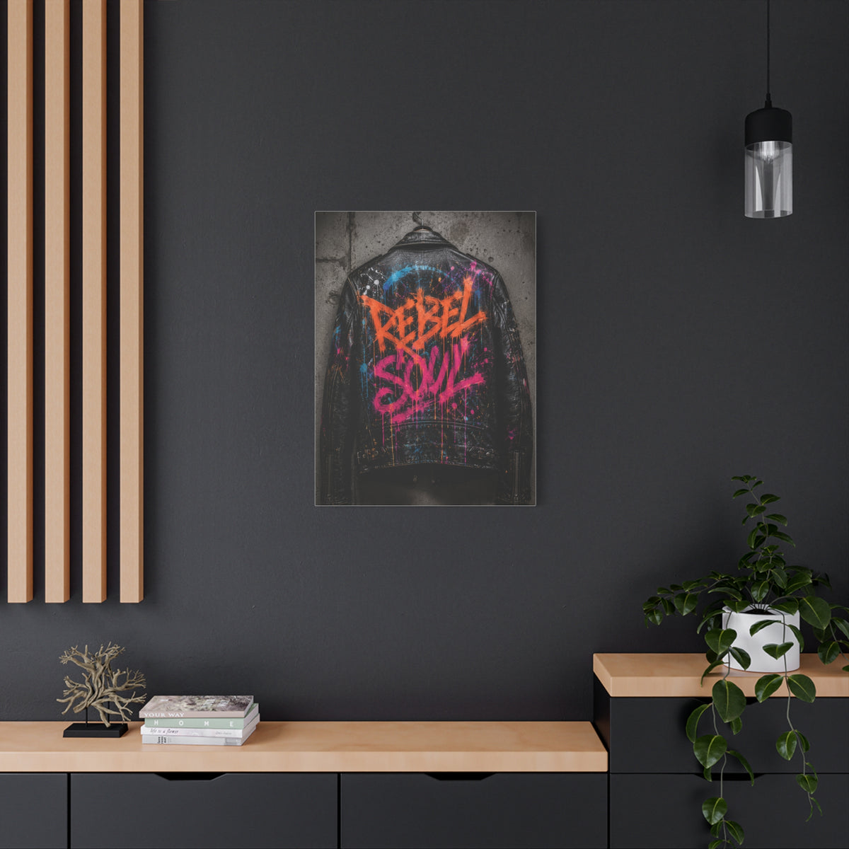 Rebel Soul Leather Graffiti Street Wall Art & Canvas Print