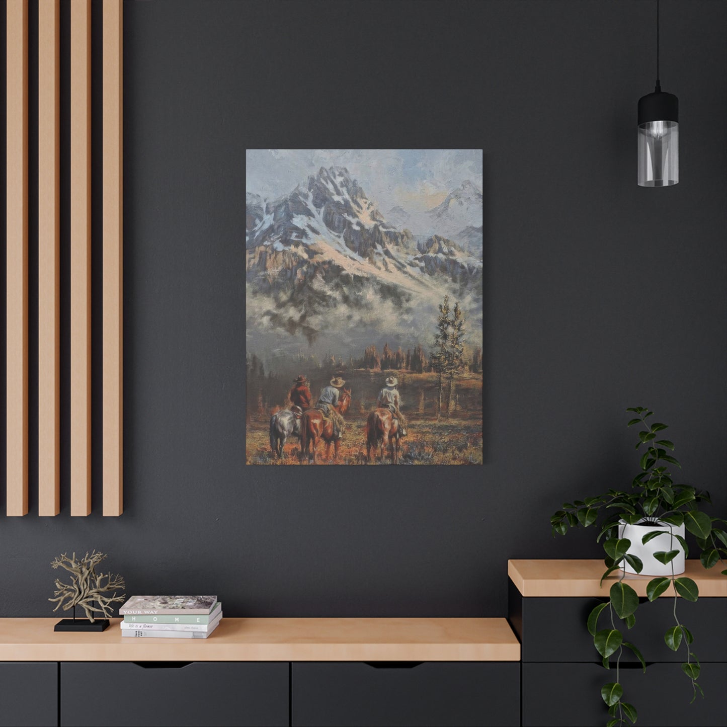 Cowboy Mountain In Background Wall Art & Canvas Prints