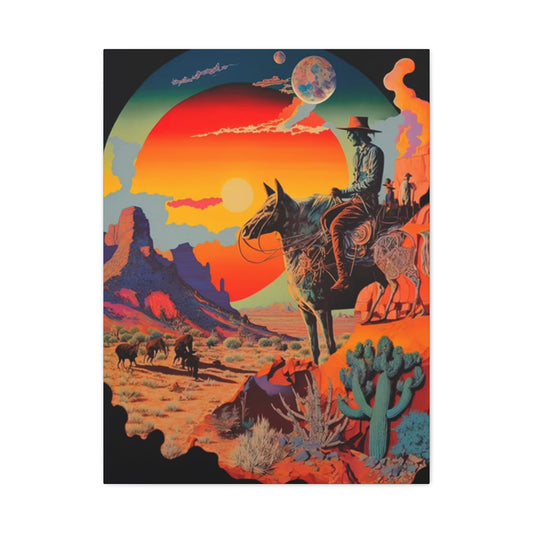 Cowboy In Grand Canyon Of Arizona Wall Art & Canvas Prints
