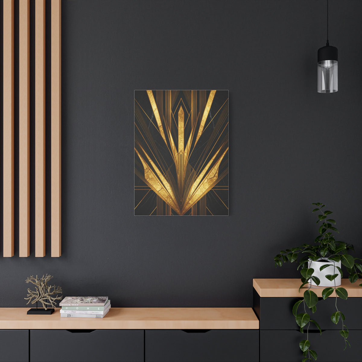 Black Marble Gold Deco Crown Wall Art & Canvas Prints