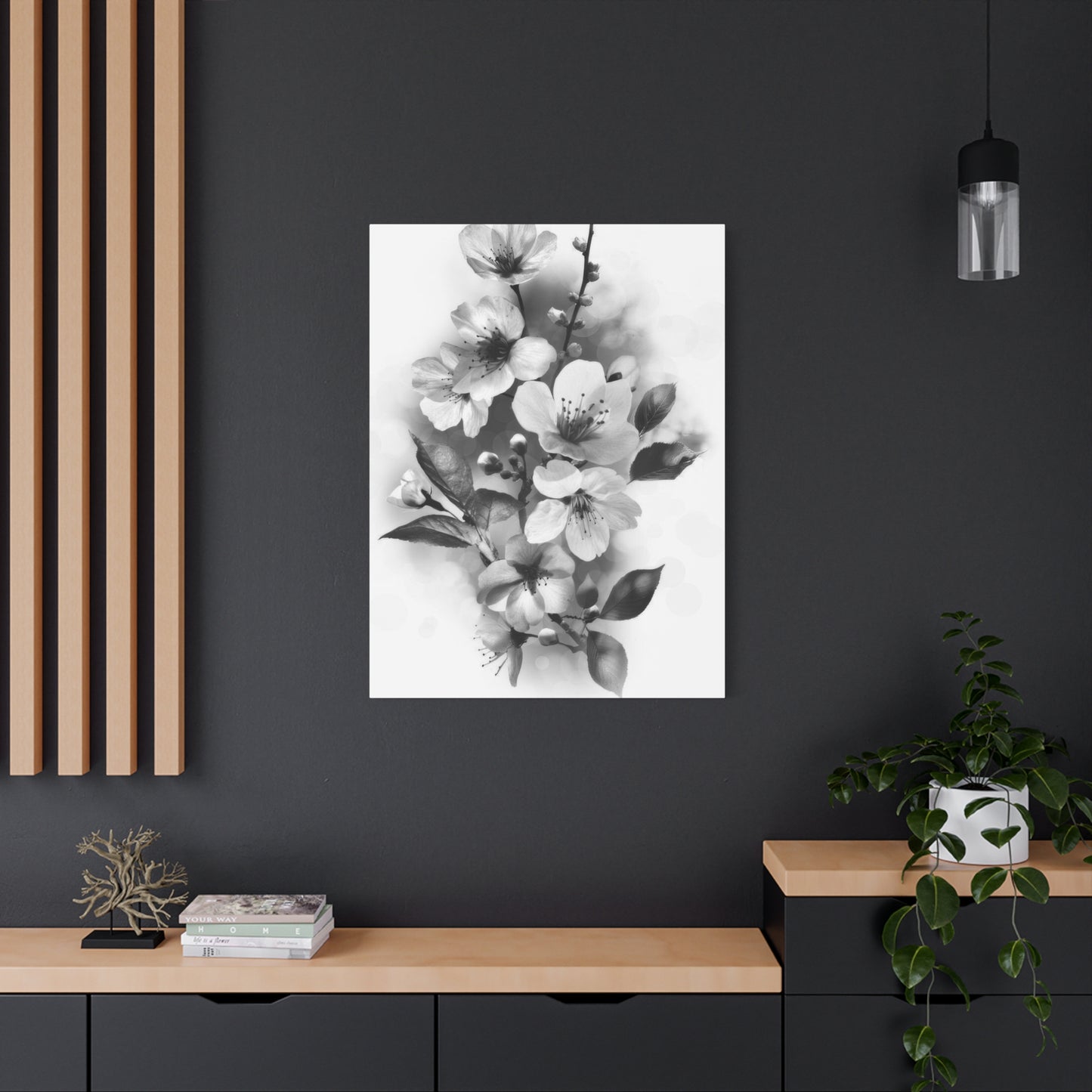 Flowers Grey Wall Art & Canvas Prints