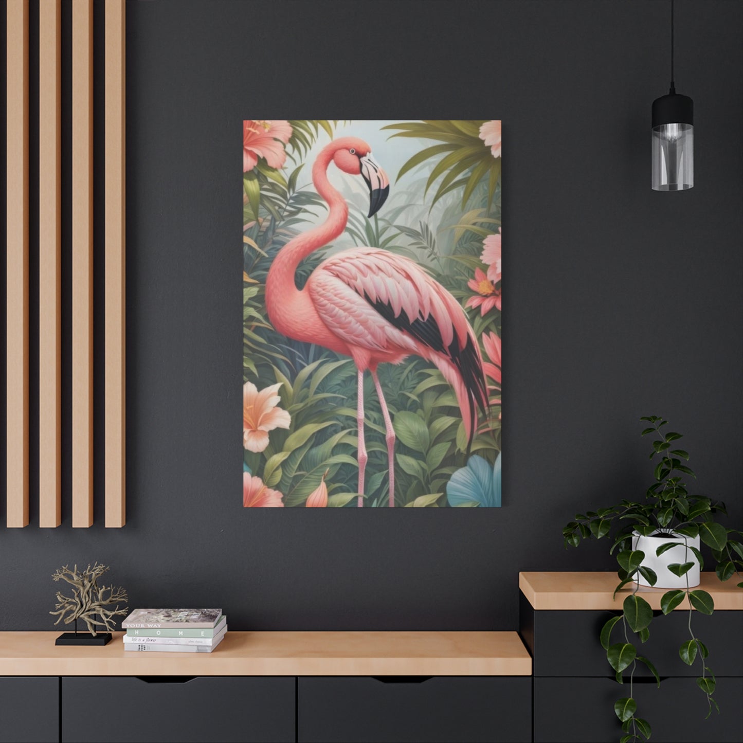 Flamingo In Forest Wall Art & Canvas Prints