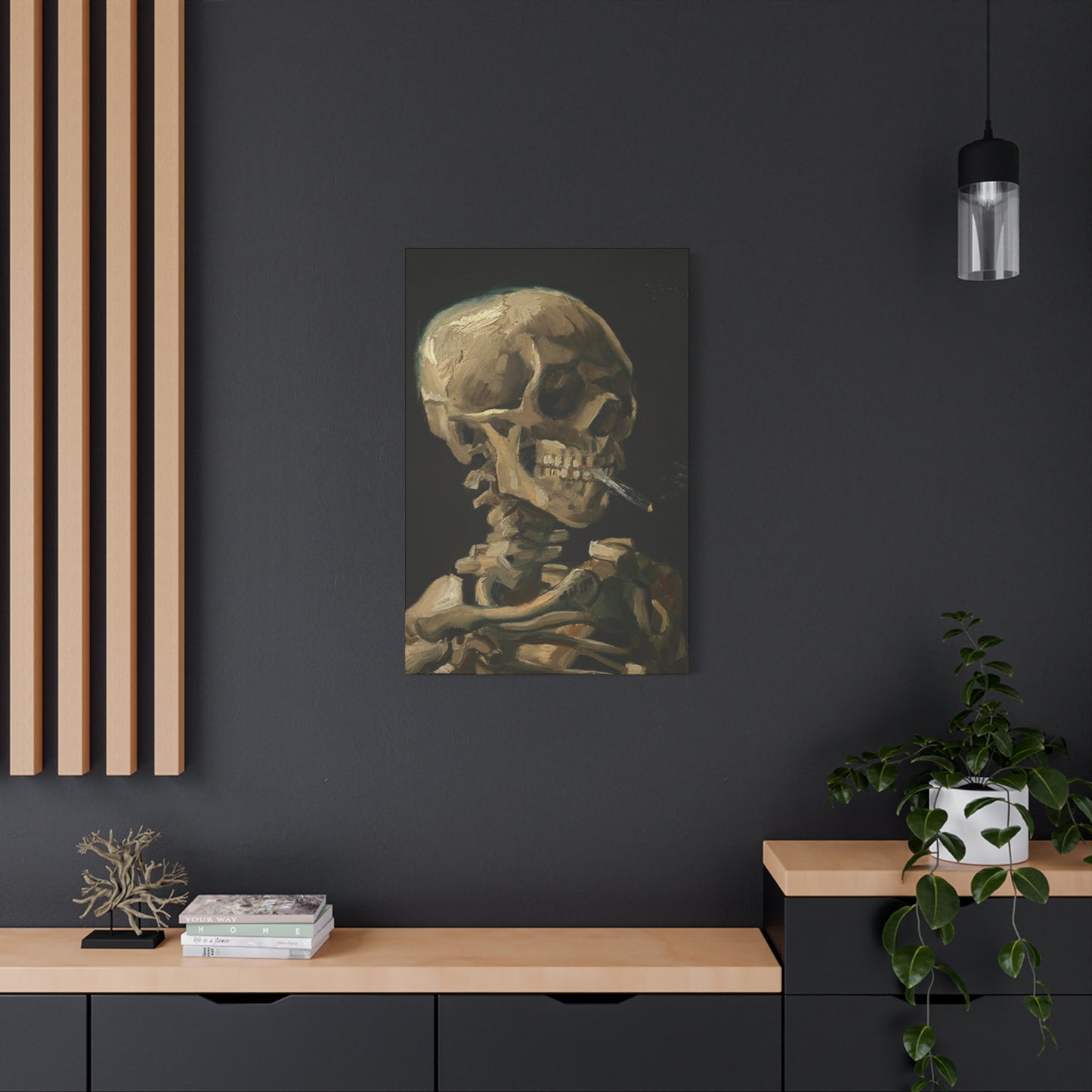 Smoking Skull Wall Art & Canvas Prints