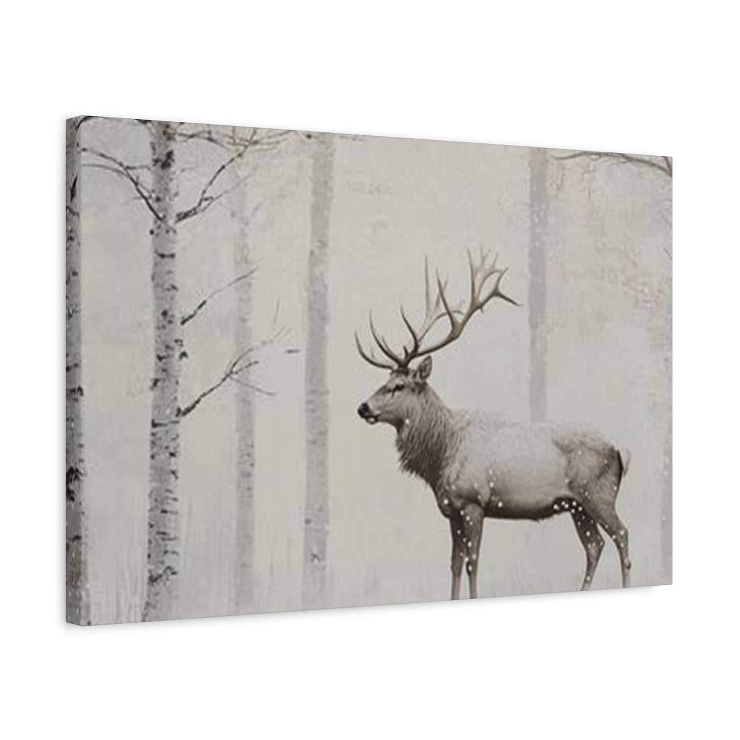 Deer In Snow Painting Wall Art & Canvas Prints