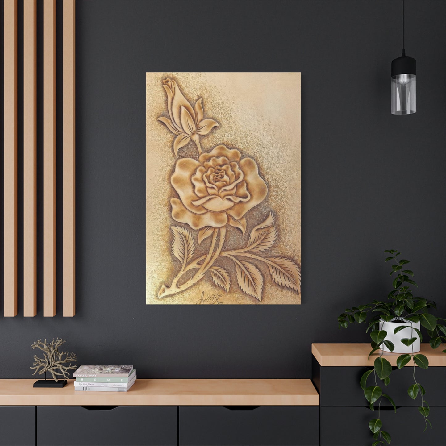 Rose Flower Leather Pattern Wall Art & Canvas Prints