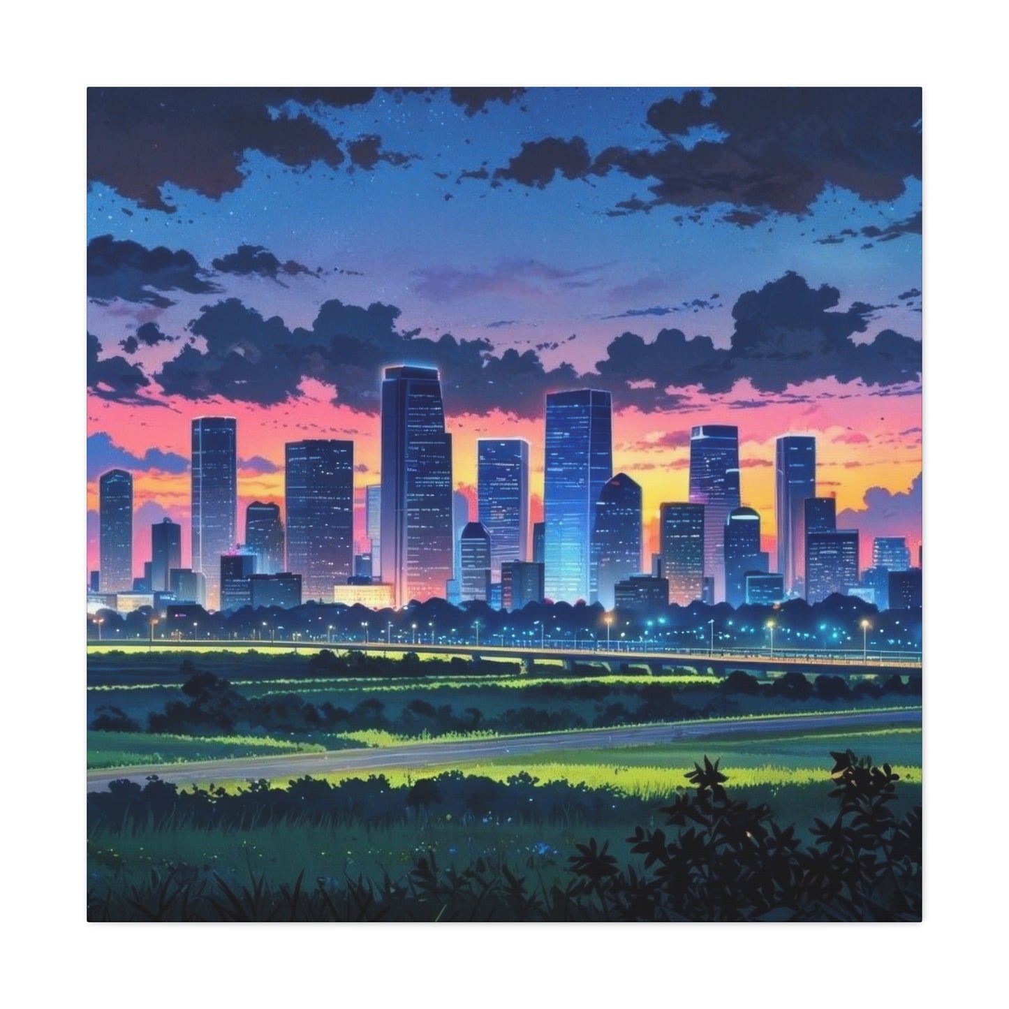 Houston Skyline Sunset Wall Art & Canvas Prints