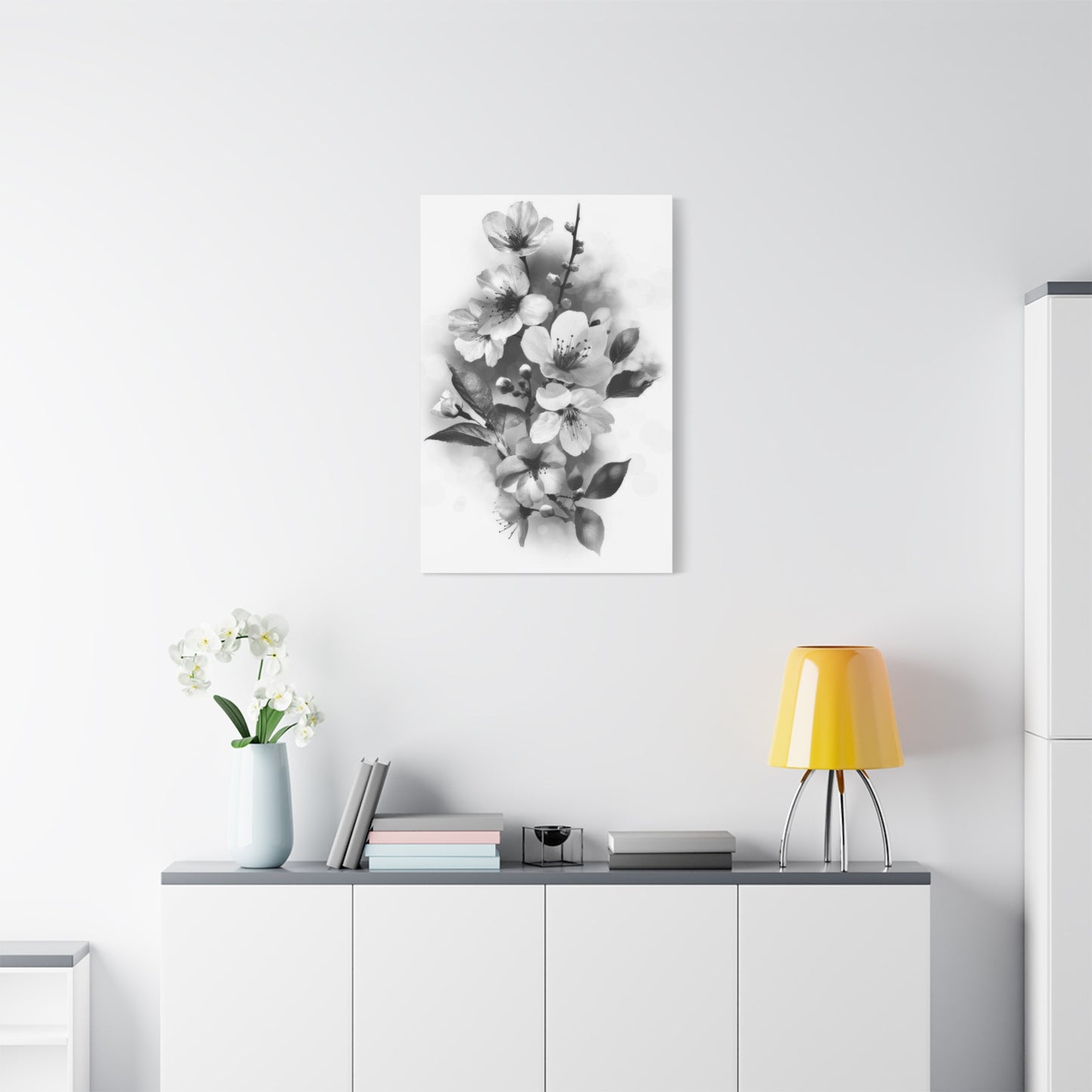 Flowers Grey Wall Art & Canvas Prints