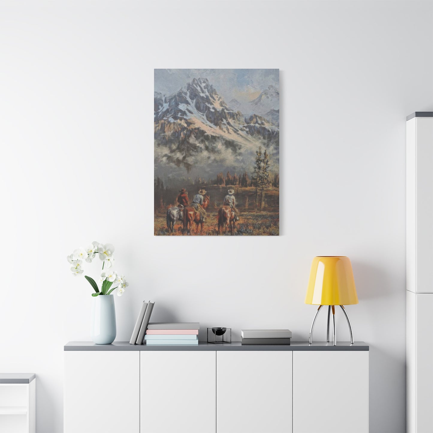 Cowboy Mountain In Background Wall Art & Canvas Prints