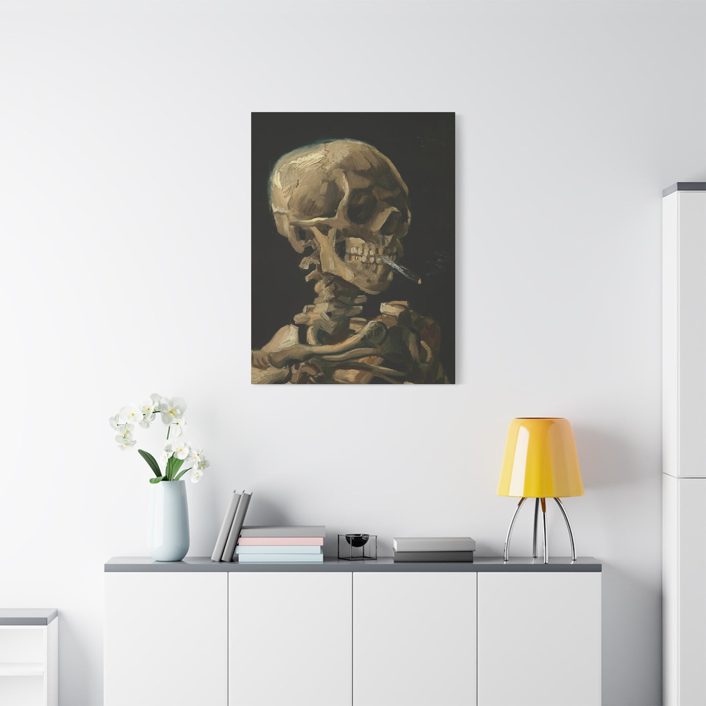 Smoking Skull Wall Art & Canvas Prints